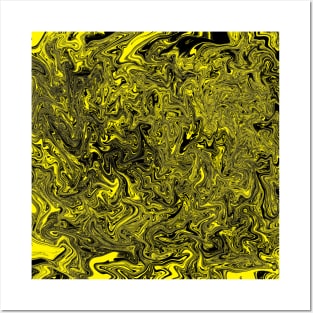 Black and yellow abstract Posters and Art